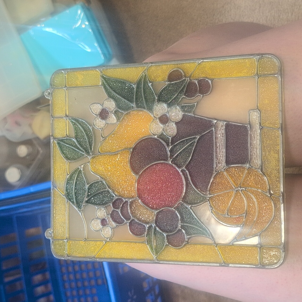 Fruit Design Stained Glass Panel